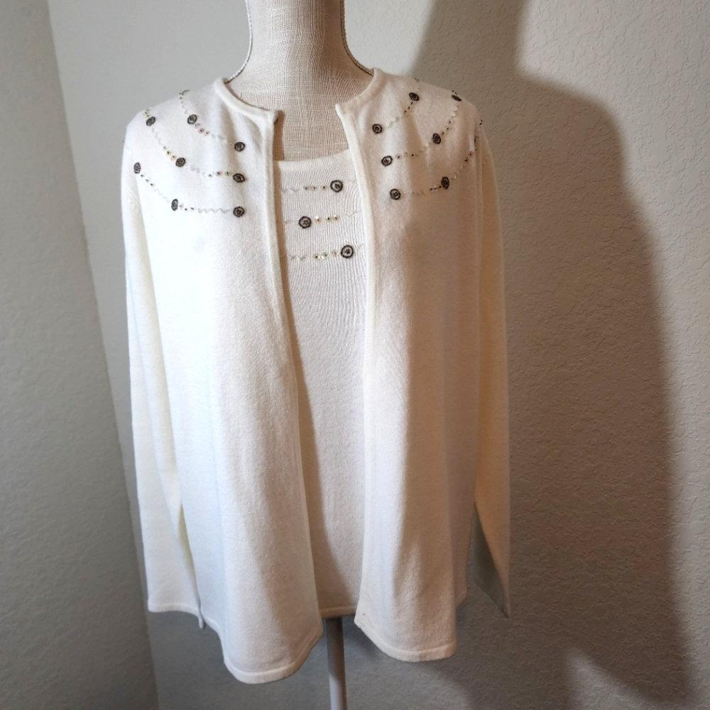 Heathcote Vintage Beaded Accent Sweater Set